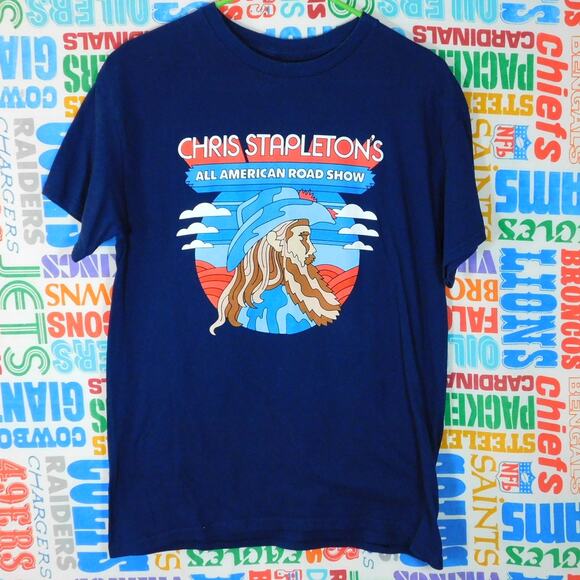 Chris Stapleton All American Road Show 2024 Tour T Shirt Size M Double Sided - Picture 1 of 5
